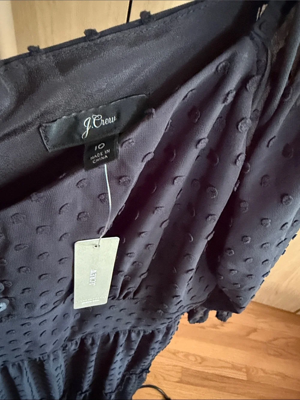 J. Crew Black Swiss Dot Tiered Maxi Dress